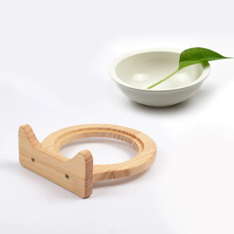 Hanging Bowl for Cats - Wall Mount Support with Cloud-Shaped Wooden Frame – 1 style