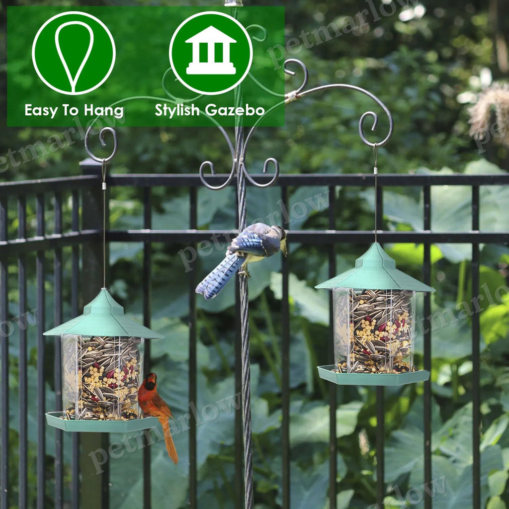 Hanging Gazebo Bird Feeder with Large Capacity and 6 Ports – view 4