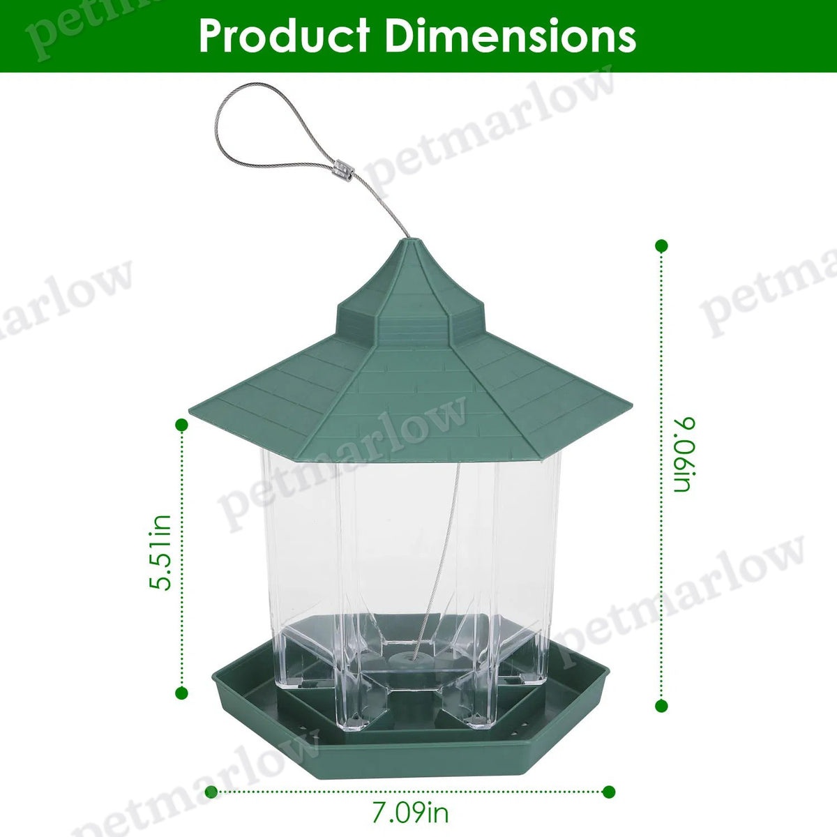 Hanging Gazebo Bird Feeder with Large Capacity and 6 Ports – view 5