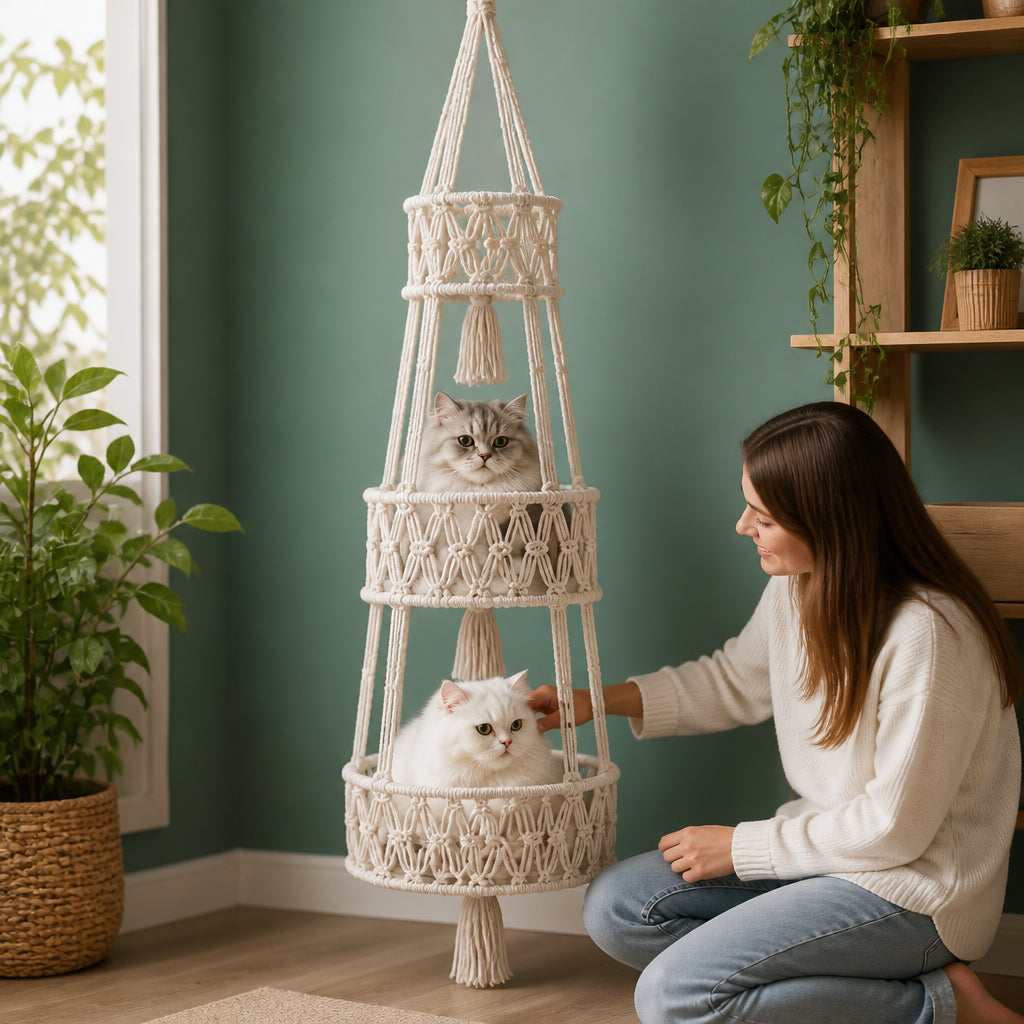 Hanging Handwoven Cat Bed
