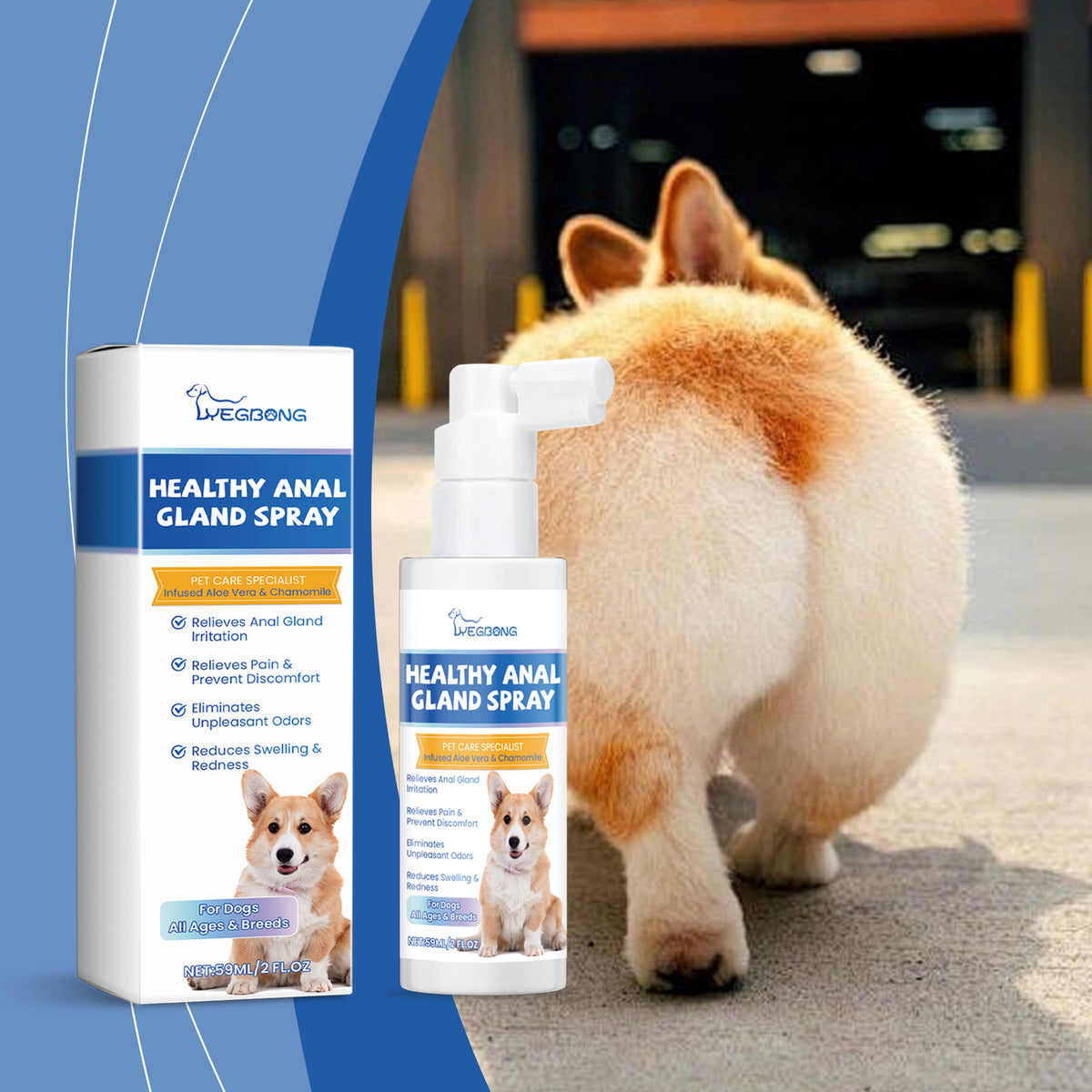 Healthy Anal Gland Spray for Dogs - Comfort and Odor Relief