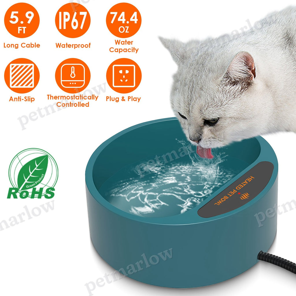 Heated Water Bowl for Dogs and Cats - 74.4oz Capacity – view 5