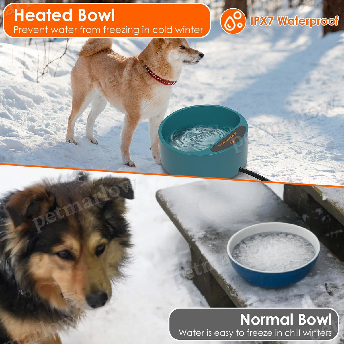 Heated Water Bowl for Dogs and Cats - 74.4oz Capacity – view 6