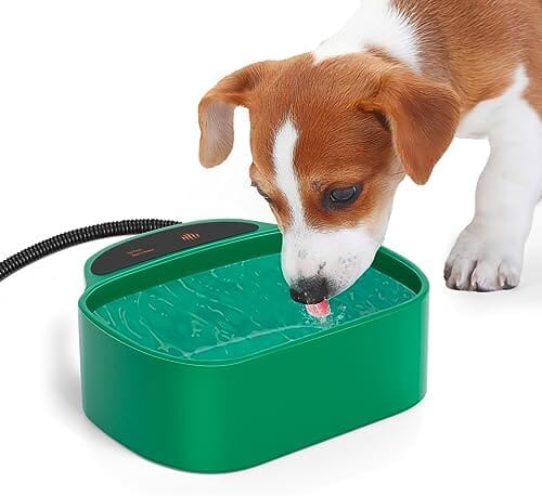 Heated Water Bowl With Chew-Proof Cord - 85-Ounce Outdoor Thermal Bowl