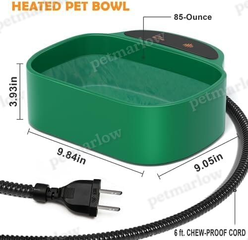 Heated Water Bowl With Chew-Proof Cord - 85-Ounce Outdoor Thermal Bowl – view 2