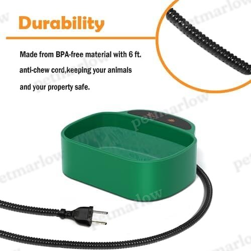 Heated Water Bowl With Chew-Proof Cord - 85-Ounce Outdoor Thermal Bowl – view 3