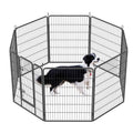 Heavy-Duty 8 Foldable Panels Dog Playpen – Black