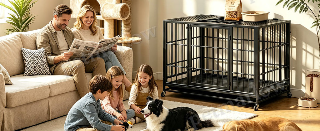 Heavy Duty Dog Crate with Lockable Wheels – view 5