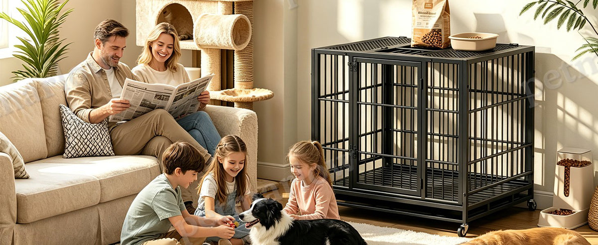 Heavy Duty Dog Crate with Lockable Wheels – view 6