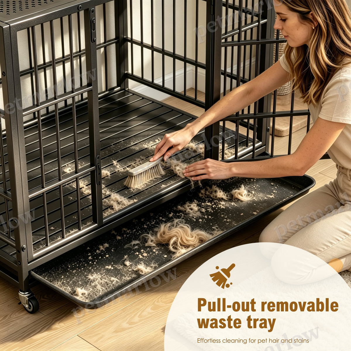 Heavy Duty Dog Crate with Lockable Wheels – view 3