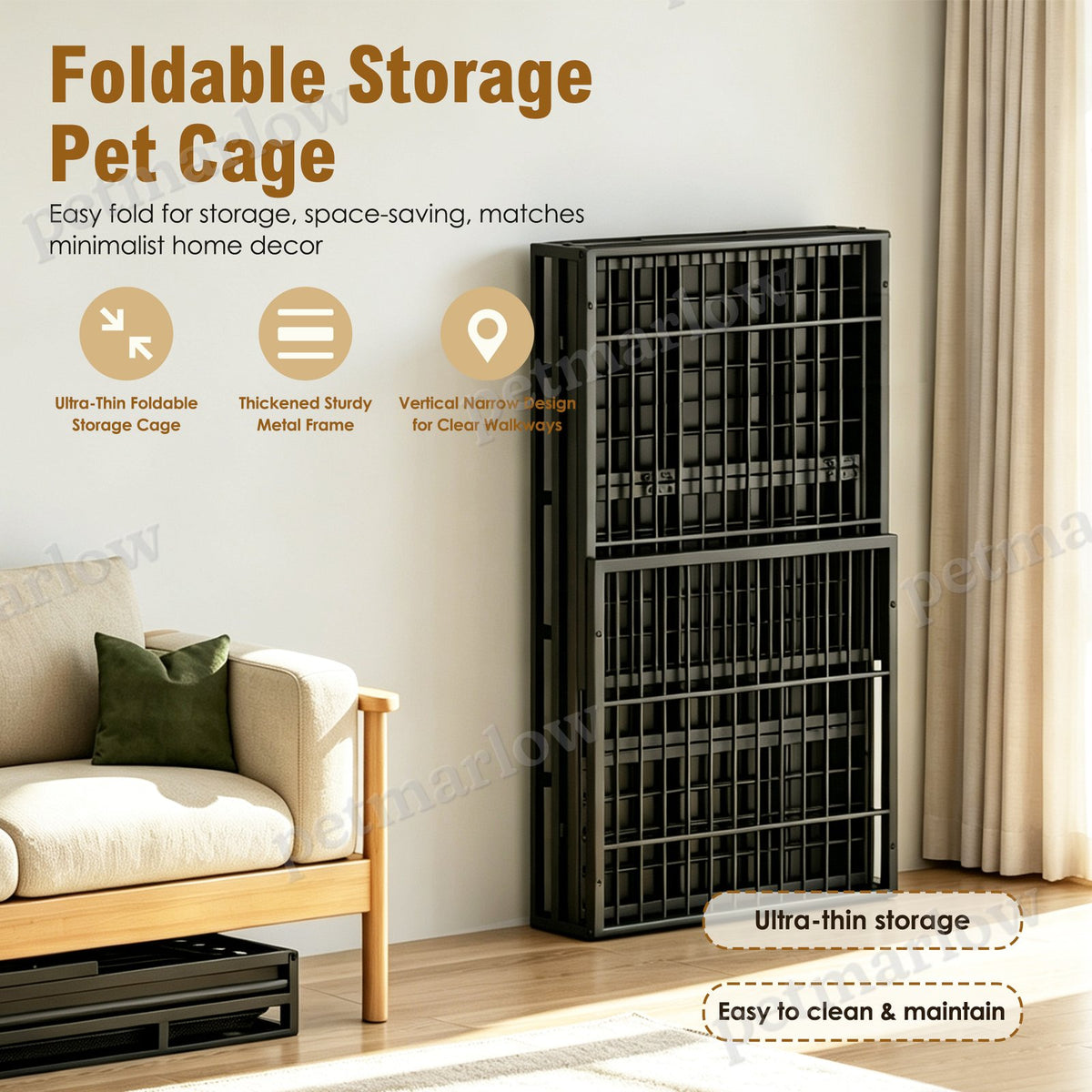 Heavy Duty Dog Crate with Lockable Wheels – view 5