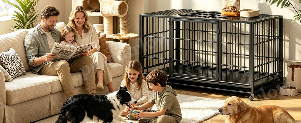 Heavy Duty Dog Crate with Lockable Wheels – view 6