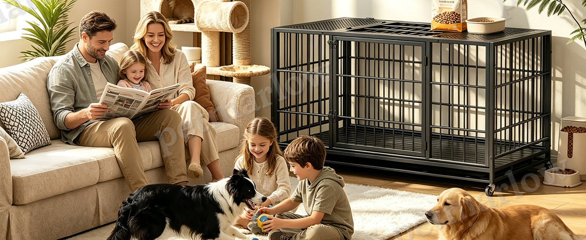 Heavy Duty Dog Crate with Lockable Wheels – view 6