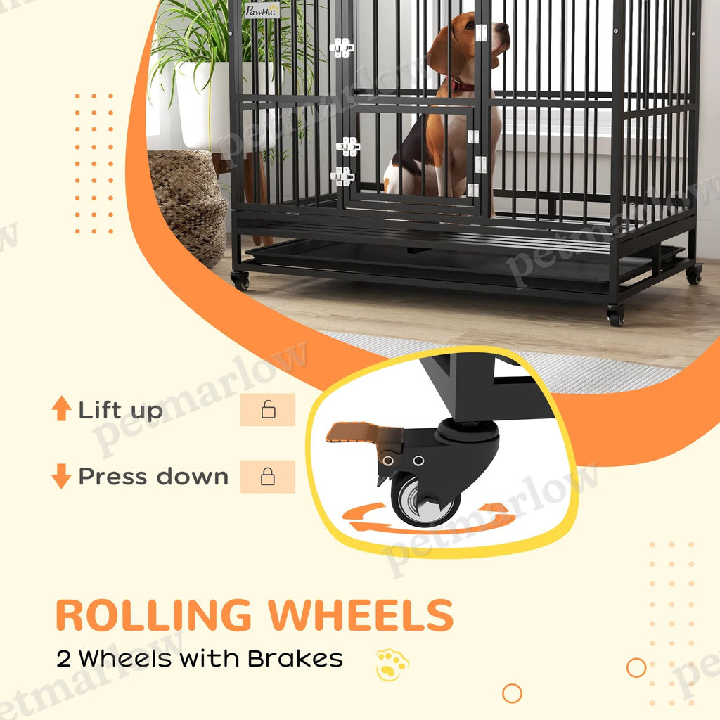 Heavy Duty Dog Crate with Openable Roof for Large Dogs – view 3