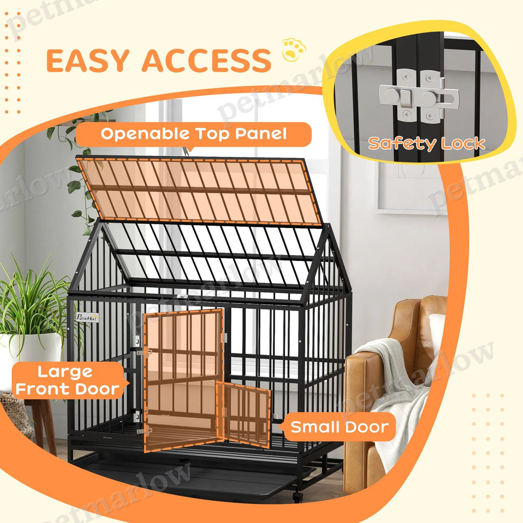 Heavy Duty Dog Crate with Openable Roof for Large Dogs – view 4