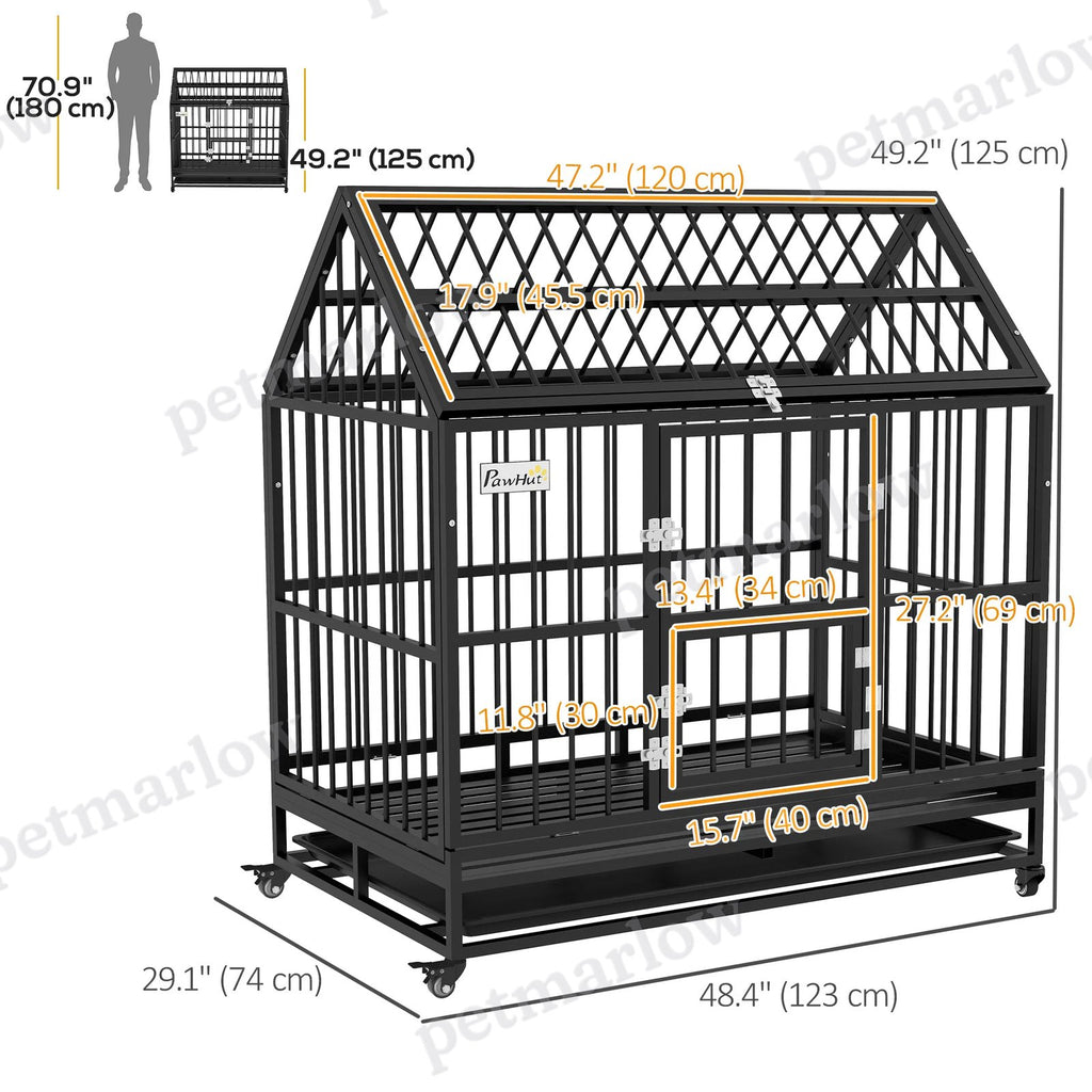 Heavy Duty Dog Crate with Openable Roof for Large Dogs – view 5