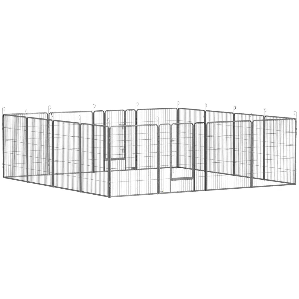 Heavy Duty Dog Playpen for Indoor and Outdoor Use – Grey