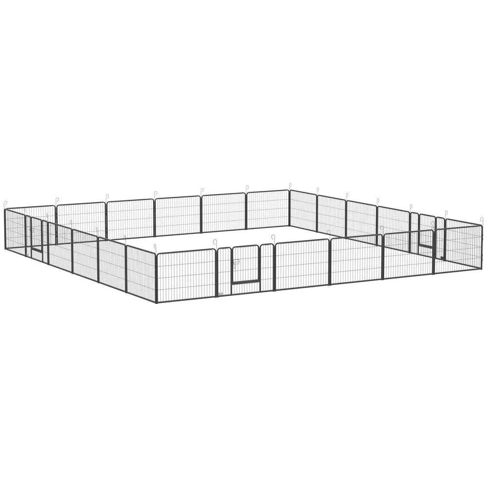 Heavy Duty Dog Playpen for Small and Medium Dogs, Grey – Grey