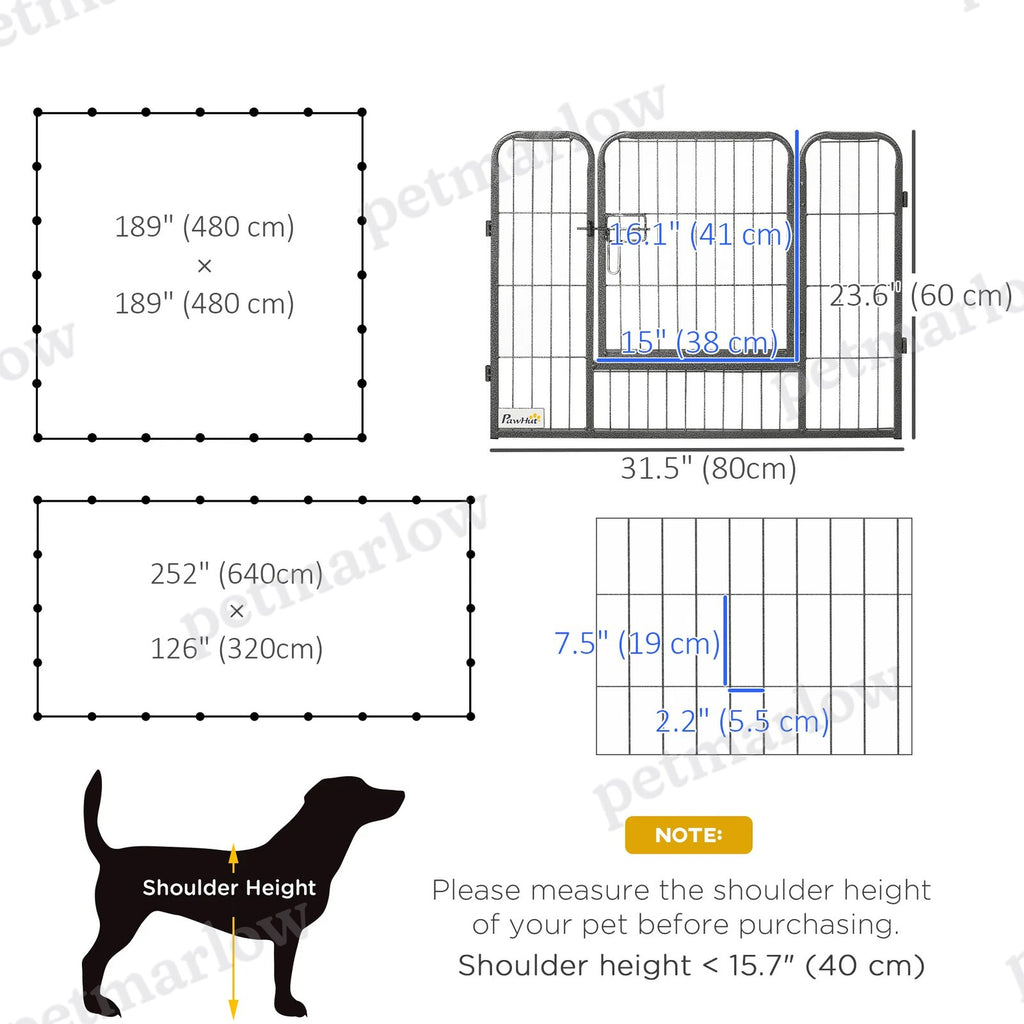 Heavy Duty Dog Playpen for Small and Medium Dogs, Grey – view 6