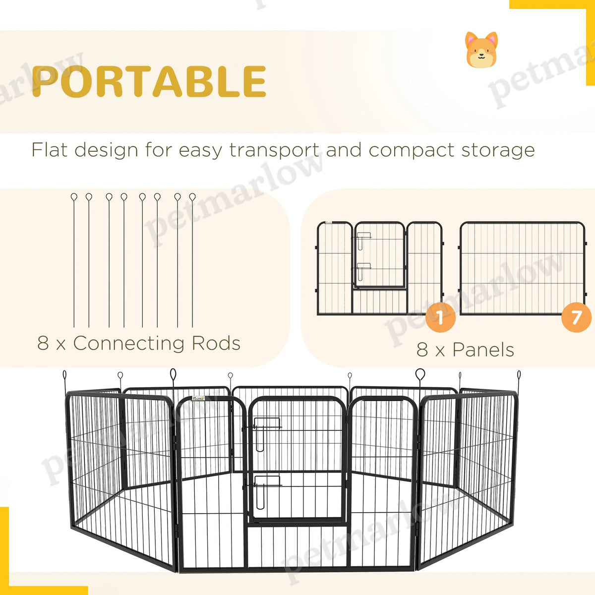 Heavy Duty Dog Playpen for Small to Medium Pets – view 6
