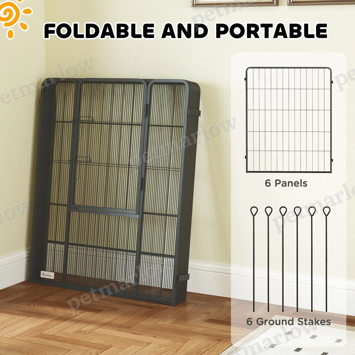 Heavy Duty Dog Playpen with Door for Large Dogs – view 3