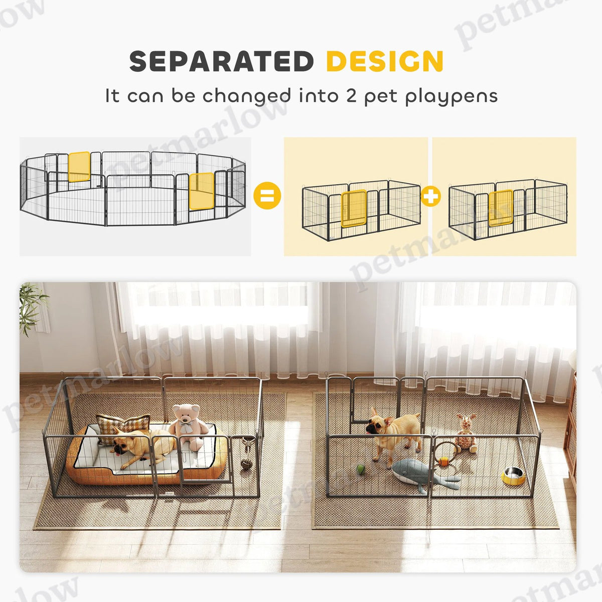 Heavy-Duty Metal Dog Playpen with Door for Indoor and Outdoor Use – view 3