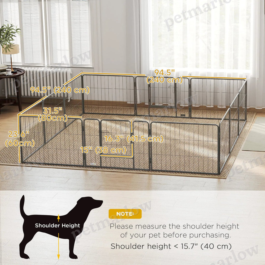 Heavy-Duty Metal Dog Playpen with Door for Indoor and Outdoor Use – view 4