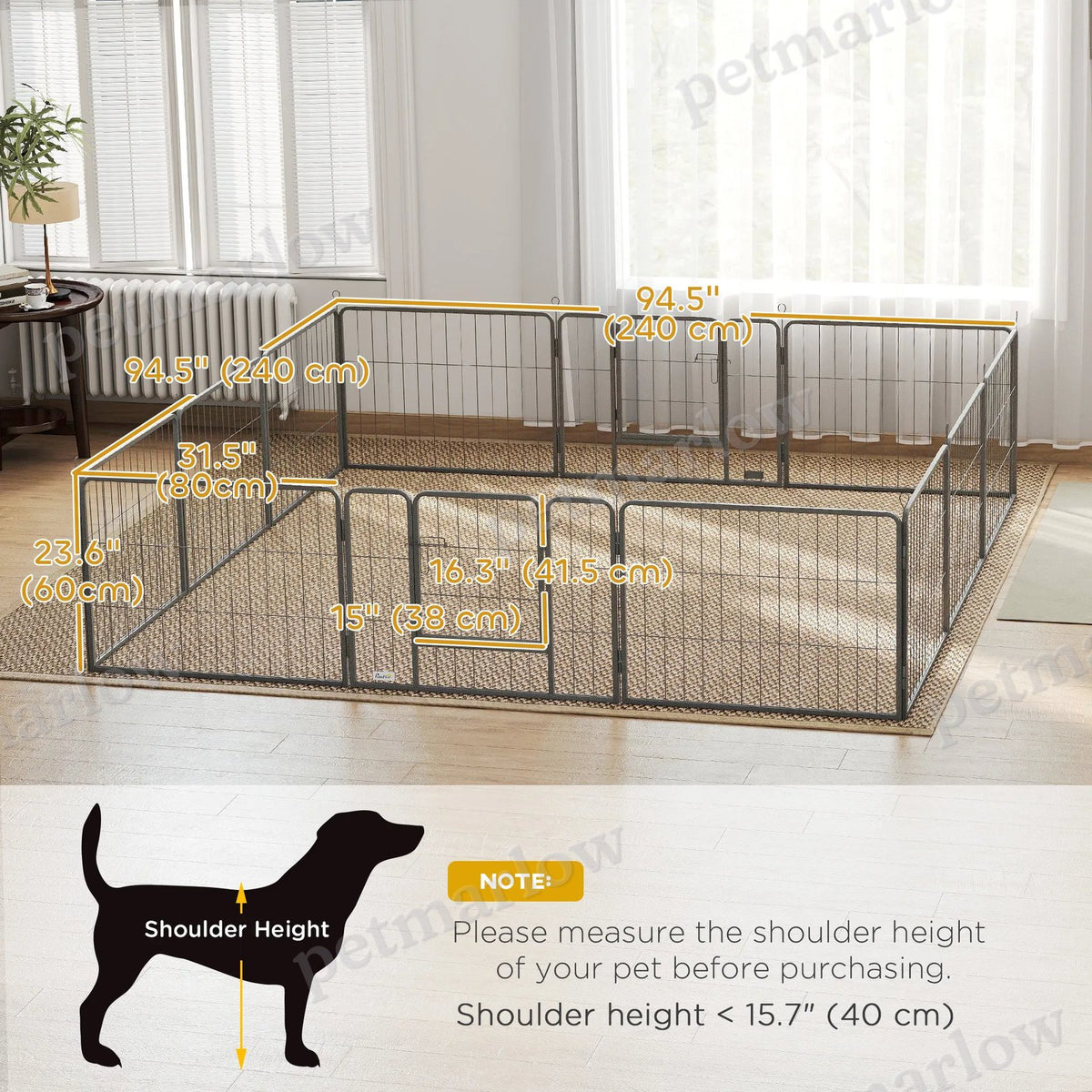 Heavy-Duty Metal Dog Playpen with Door for Indoor and Outdoor Use – view 4