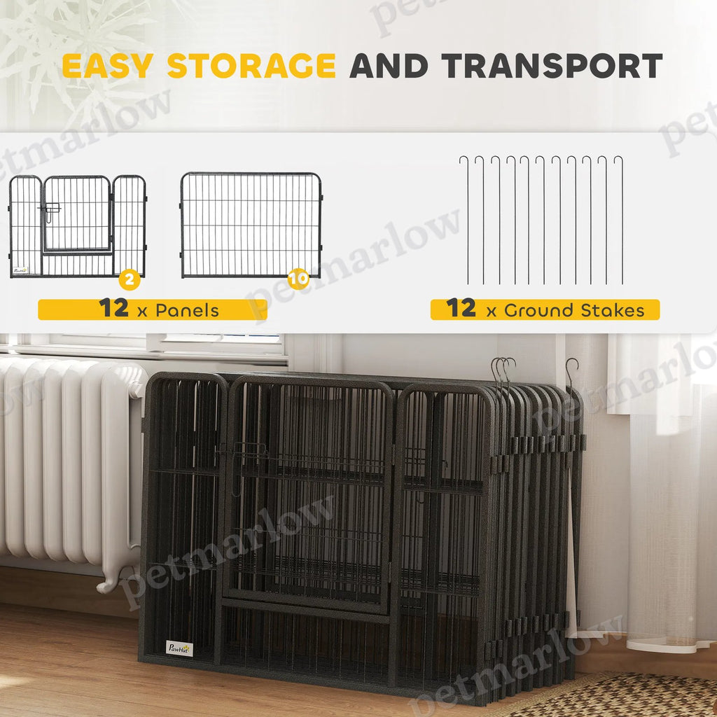 Heavy-Duty Metal Dog Playpen with Door for Indoor and Outdoor Use – view 5