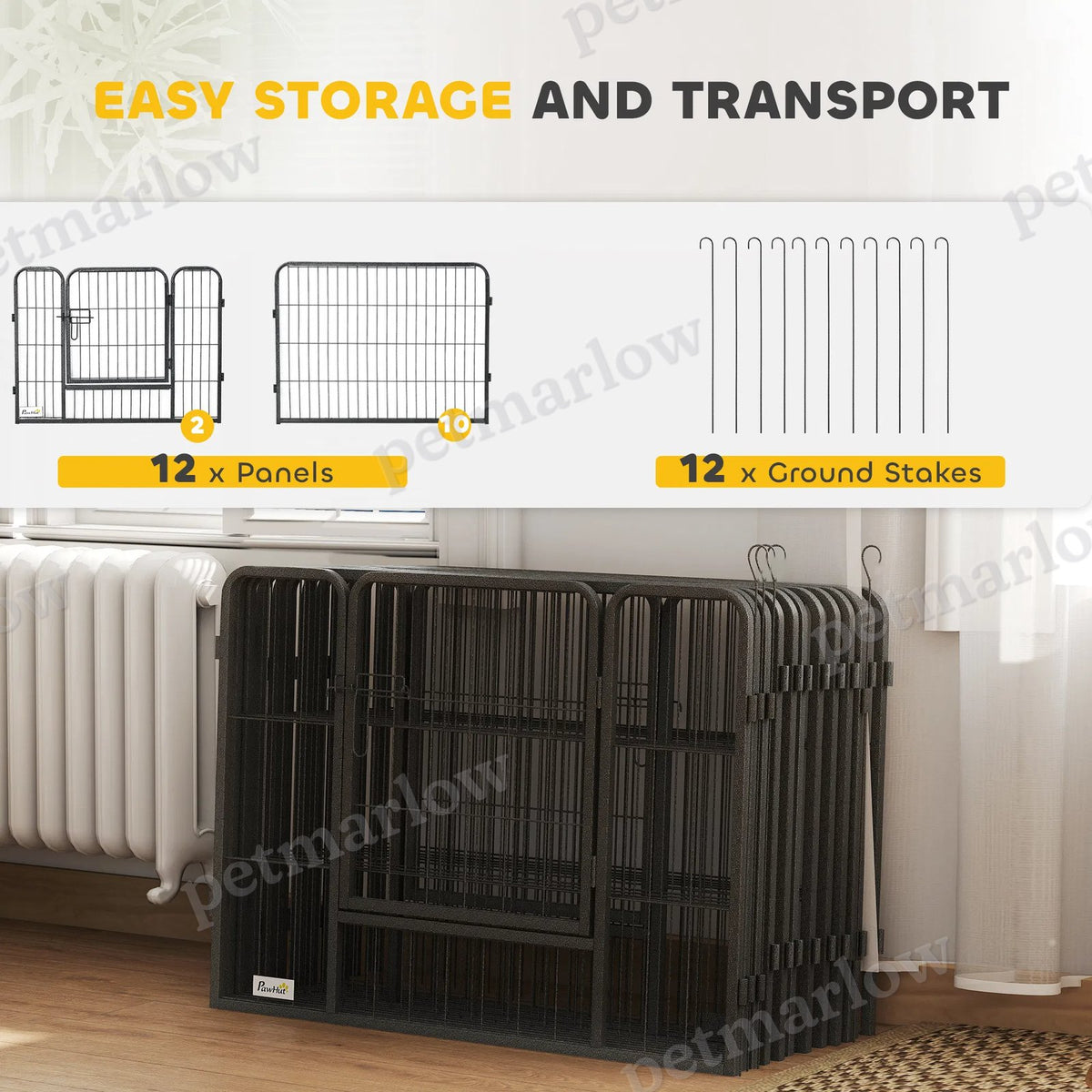 Heavy-Duty Metal Dog Playpen with Door for Indoor and Outdoor Use – view 5