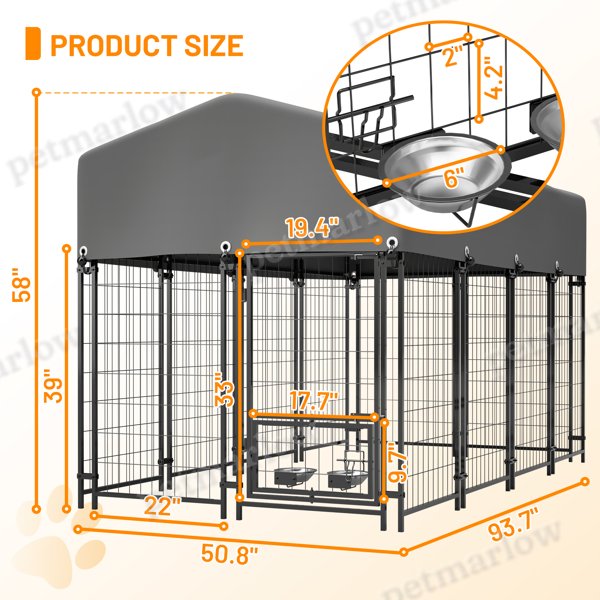 Heavy Duty Outdoor Dog Kennel with Roof – view 3