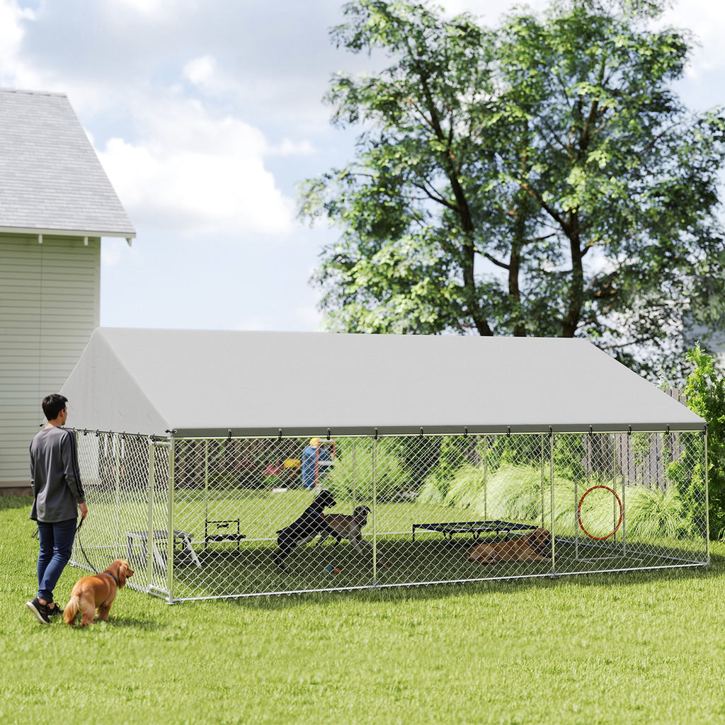 Heavy Duty Outdoor Dog Kennel with Waterproof Roof