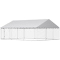 Heavy Duty Outdoor Dog Kennel with Waterproof Roof – Silver / 1540x260x240 mm