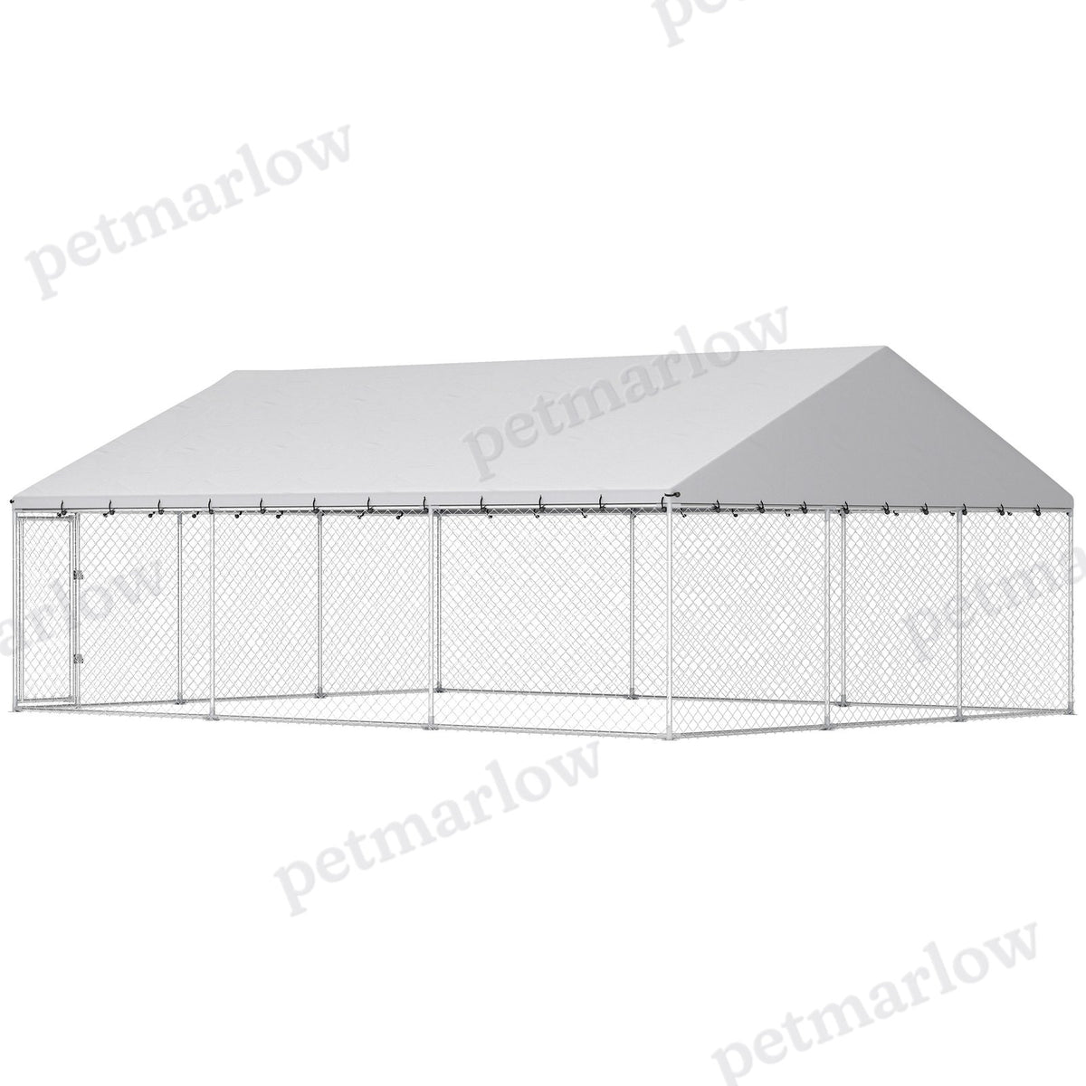 Heavy Duty Outdoor Dog Kennel with Waterproof Roof – Silver / 1540x260x240 mm
