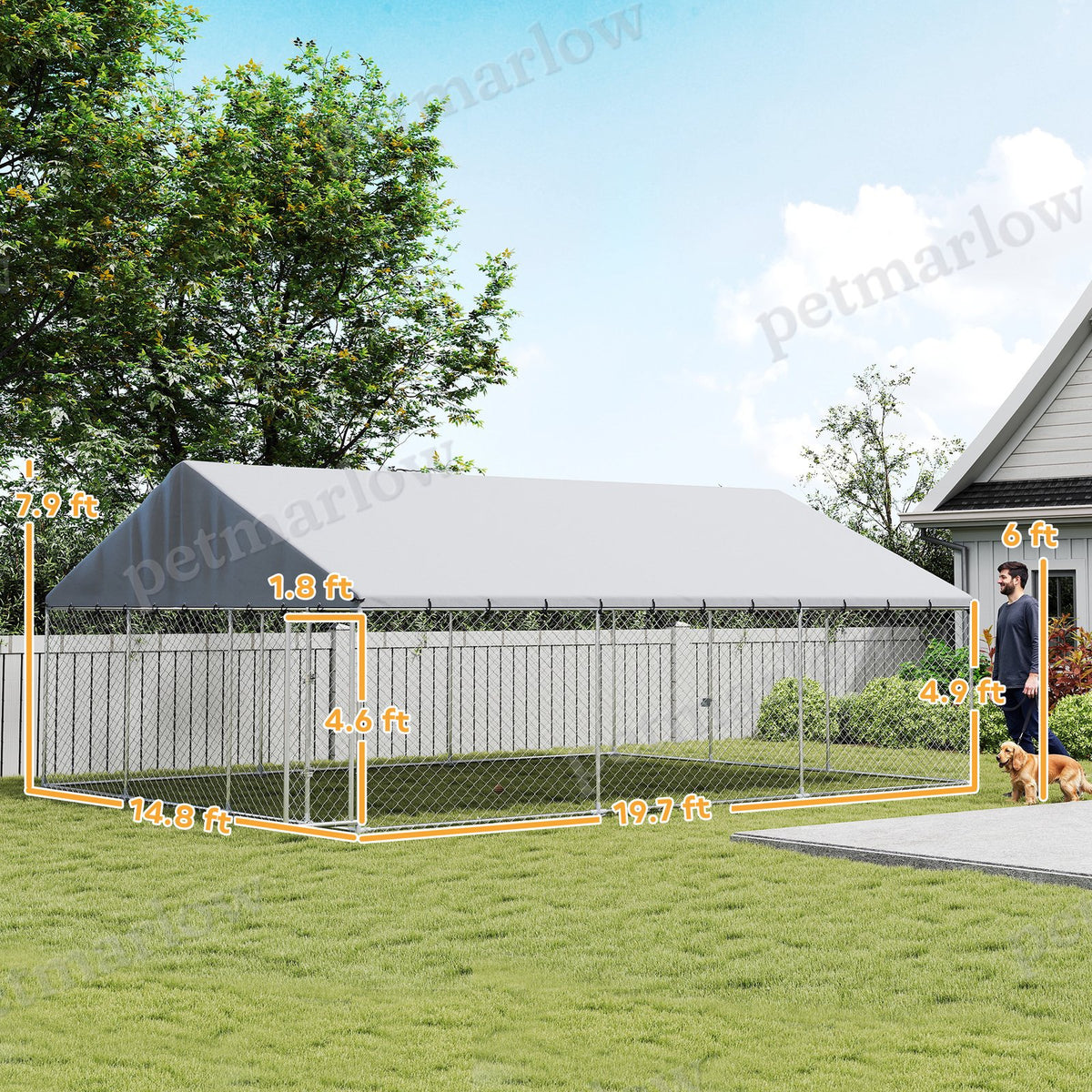 Heavy Duty Outdoor Dog Kennel with Waterproof Roof – view 5