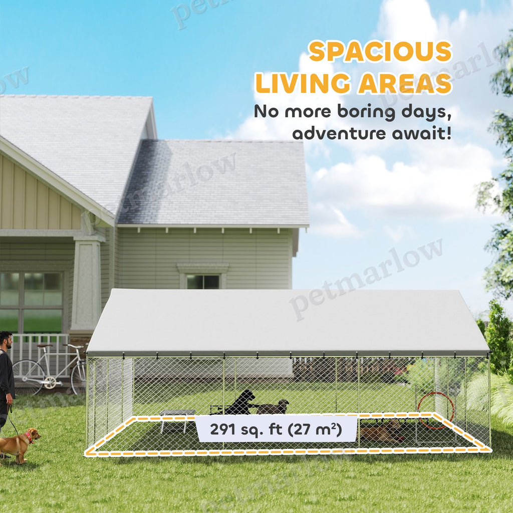 Heavy Duty Outdoor Dog Kennel with Waterproof Roof – view 6