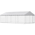 Heavy Duty Outdoor Dog Kennel with Waterproof Roof – Silver / 1560x270x280 mm
