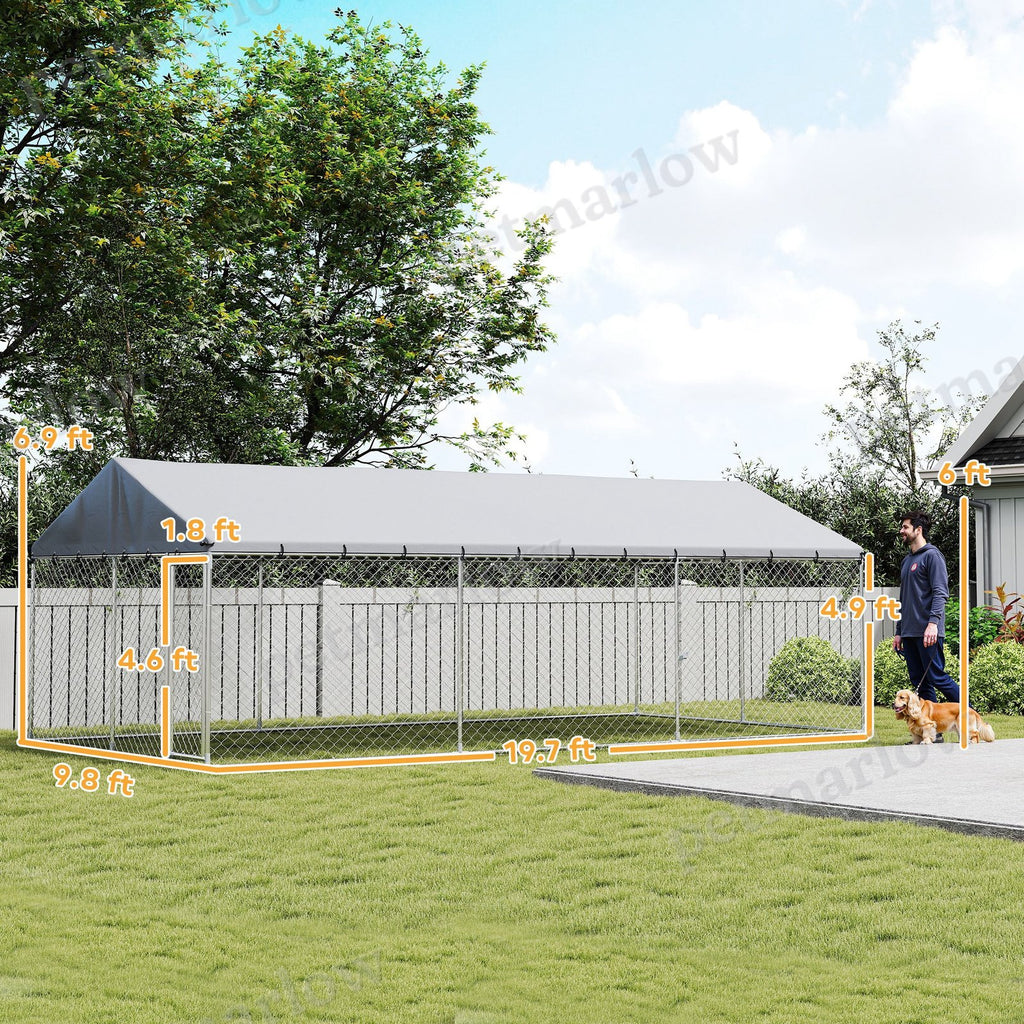 Heavy Duty Outdoor Dog Kennel with Waterproof Roof – view 3