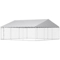 Heavy Duty Outdoor Dog Kennel with Waterproof Roof for Large Dogs – Silver / 1600x275x275 mm