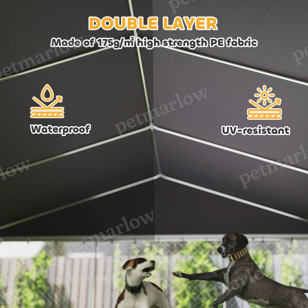 Heavy Duty Outdoor Dog Kennel with Waterproof Roof for Large Dogs – view 3