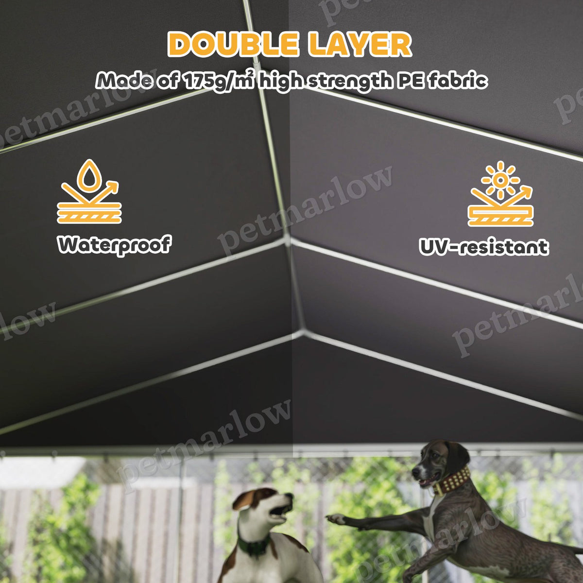Heavy Duty Outdoor Dog Kennel with Waterproof Roof for Large Dogs – view 3
