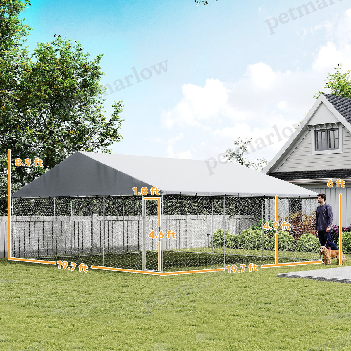 Heavy Duty Outdoor Dog Kennel with Waterproof Roof for Large Dogs – view 6