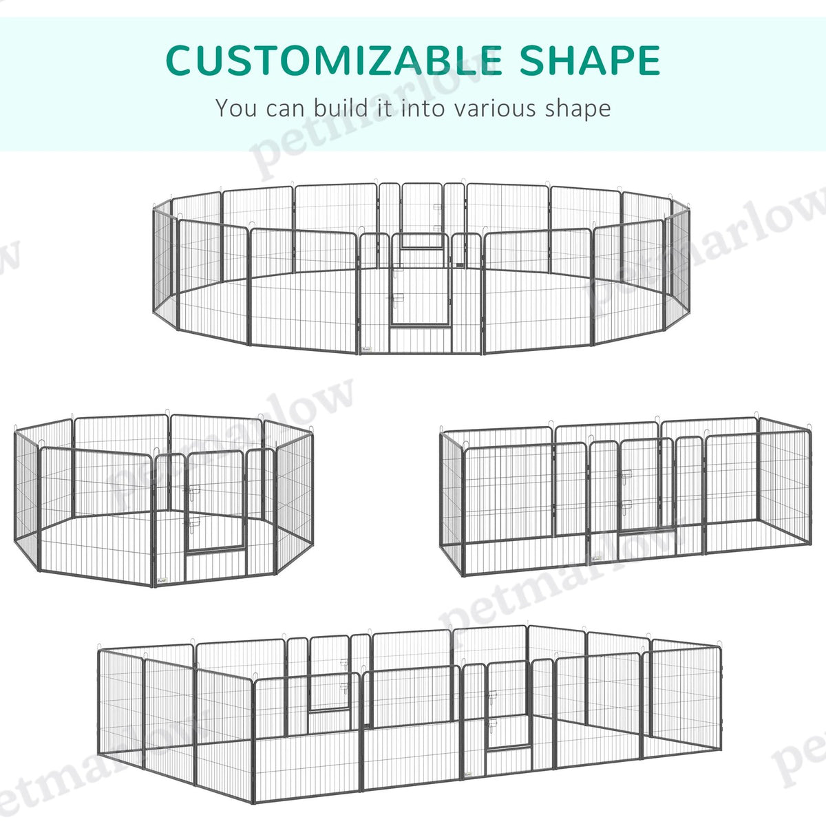 Heavy Duty Pet Playpen for Dogs, 16 Panels Steel Fence – view 4