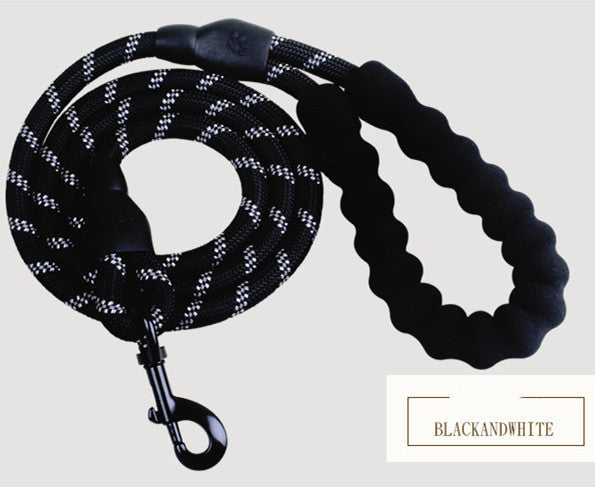 Heavy Duty Reflective Dog Leash Nylon – Black and white