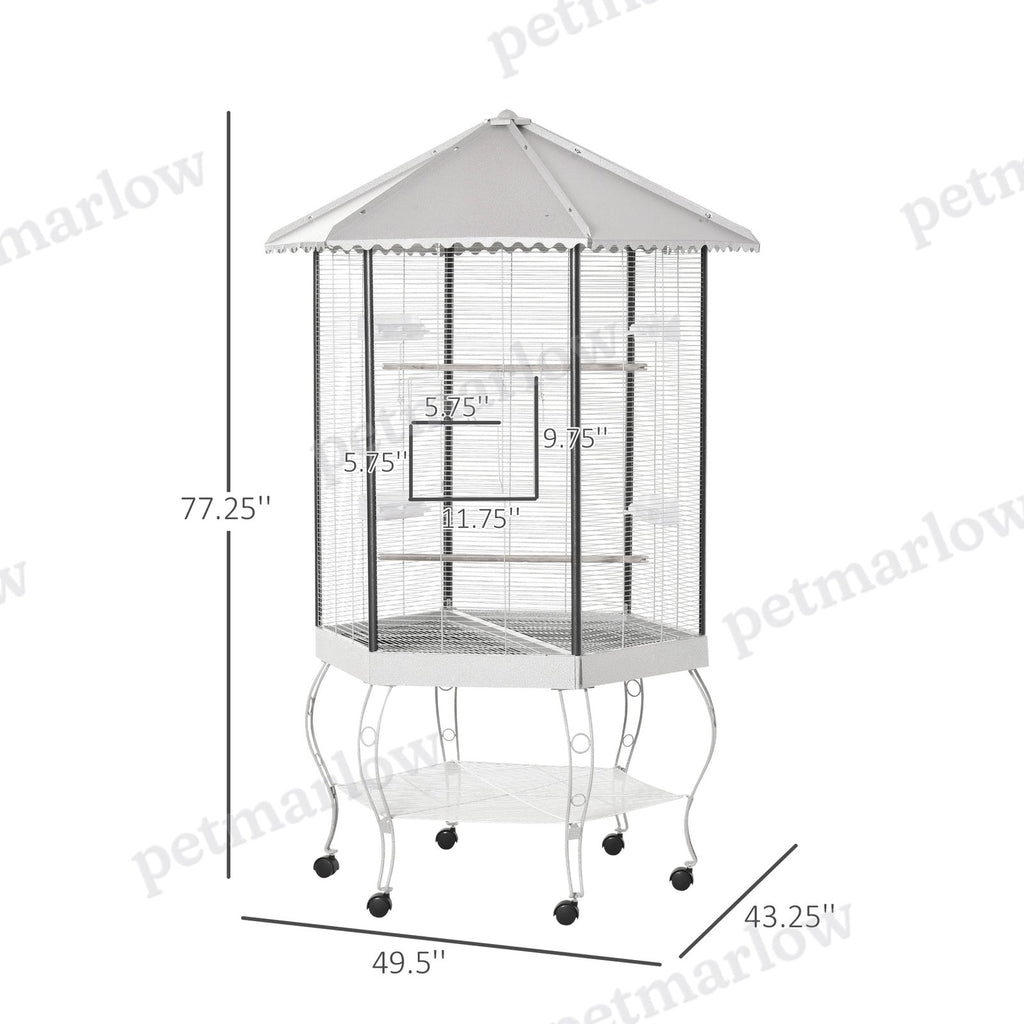 Hexagon Covered Canopy Bird Cage – view 3