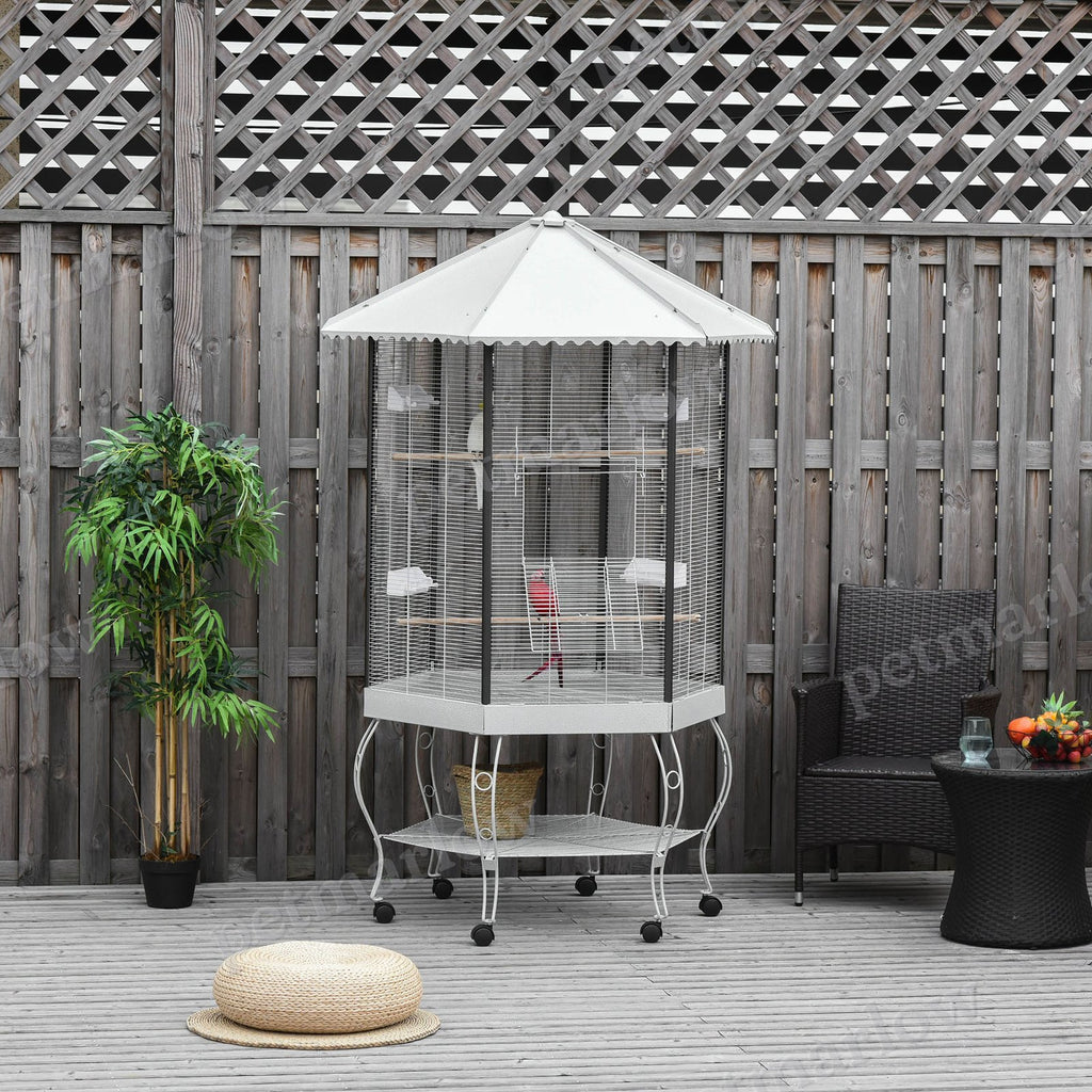 Hexagon Covered Canopy Bird Cage – view 6