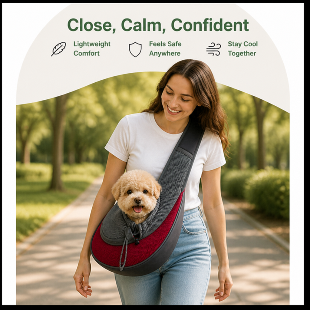 DogBedHouse Breathable Mesh & Sponge-Padded Sling Carrier – view 16