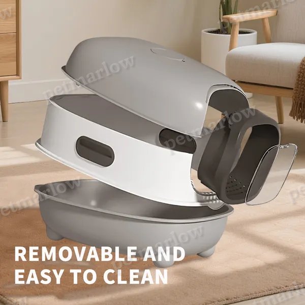 Enclosed Cat Litter Box with Odor Control – view 5