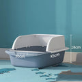 High-Sided Litter Box - Practical and Hygienic – Blue