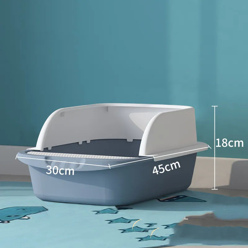 High-Sided Litter Box - Practical and Hygienic – Blue